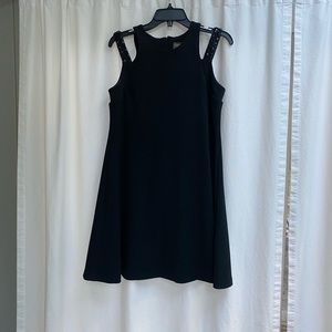 Black a-line Taylor dress with embellished straps. Sz 8